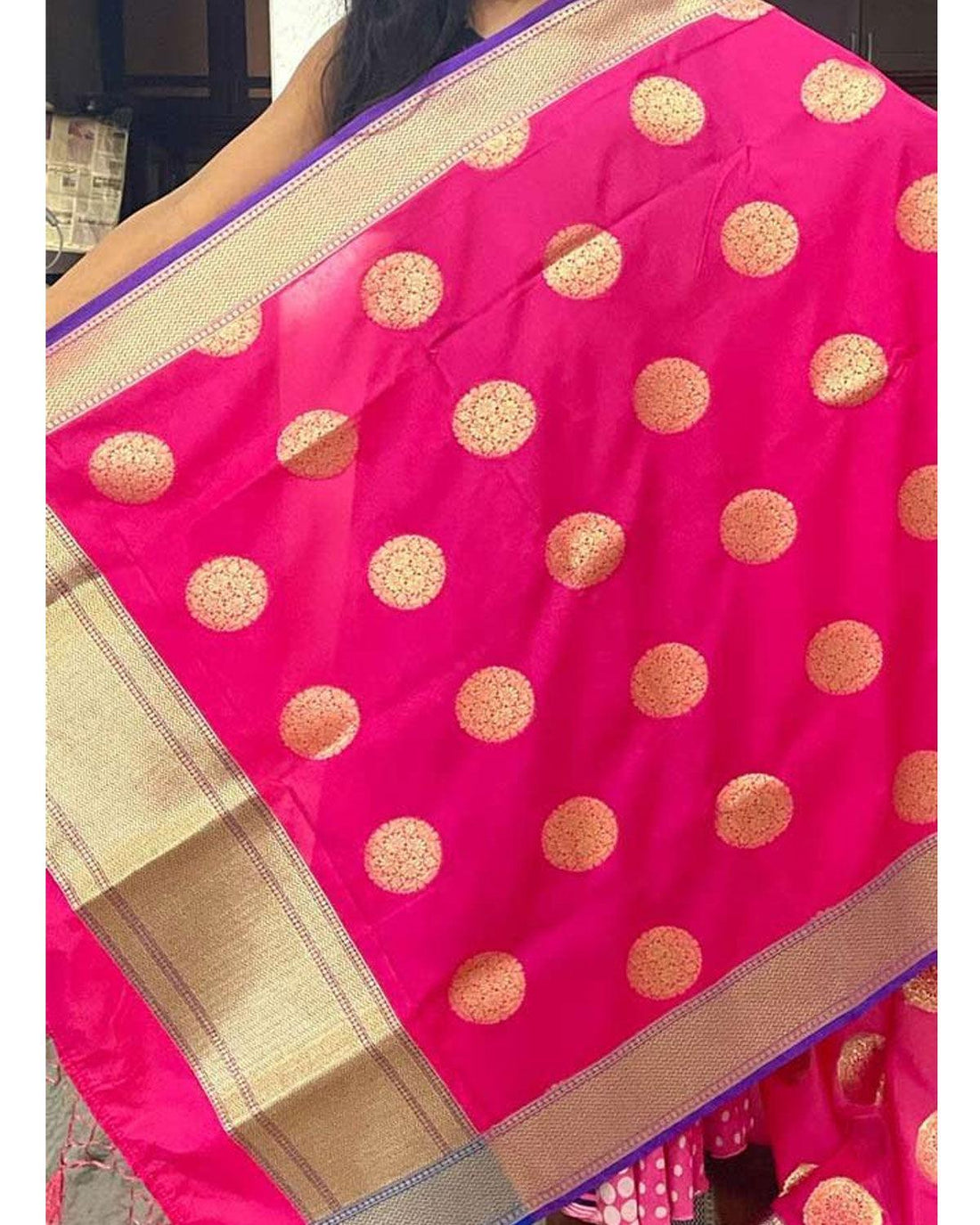 BANARAS PINK COLOR DUPATTA-BNS4 - pochampallysarees.com