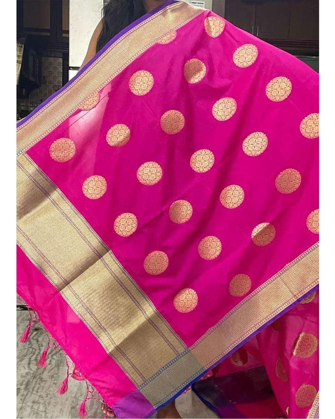 BANARASI MEJENTA PINK COLOUR DUPATTA-BNS12 - pochampallysarees.com