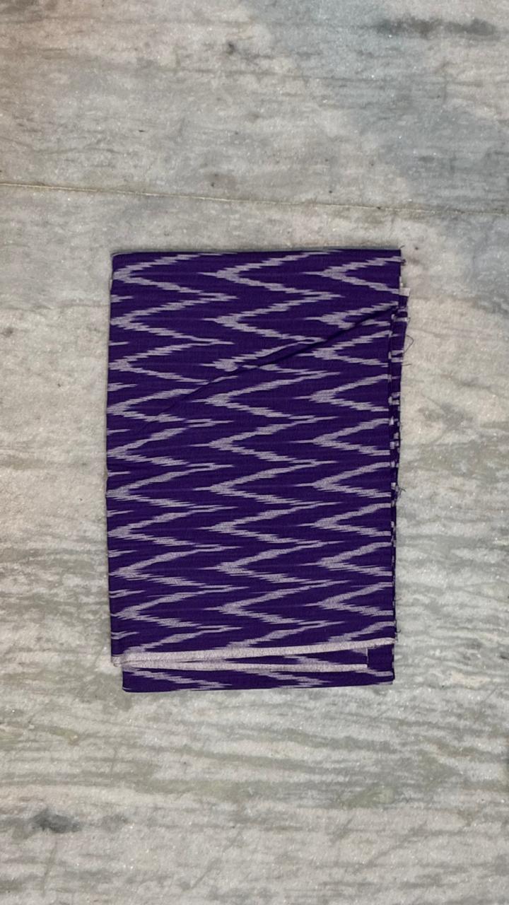 Purple Zig-Zag Ikat & Emerald Green Handloom Suit Set - pochampallysarees.com