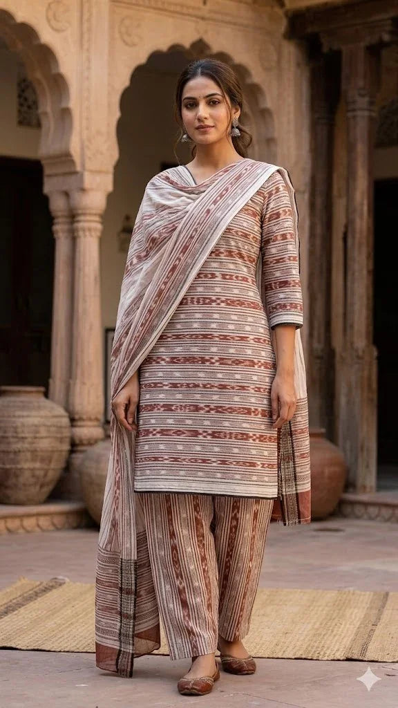 Authentic Handwoven Sambalpuri Ikat Cotton Fabric - pochampallysarees.com