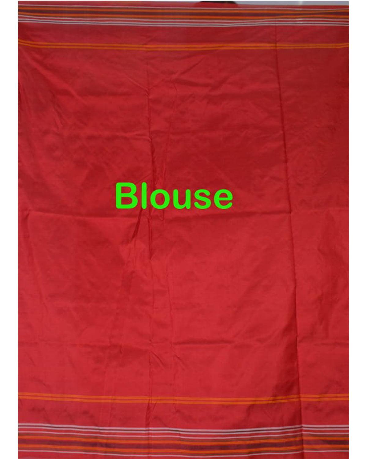 DOUBLE IKKAT TRADITIONAL WHITE NARIKUNJ SAREE - pochampallysarees.com