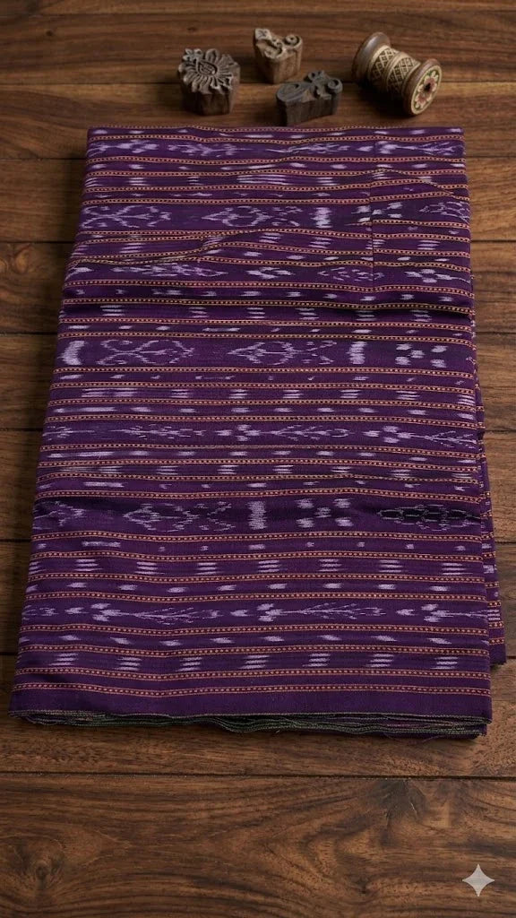 Authentic Handwoven Sambalpuri Ikat Cotton Fabric - pochampallysarees.com
