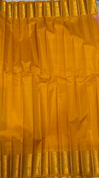 Pure Gadwal Silk Saree in Turquoise Blue and Mustard Yellow - pochampallysarees.com