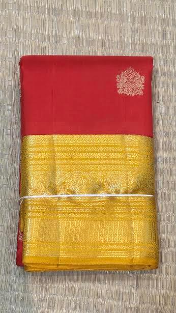 Authentic Red & Gold Kanchipuram Pure Pattu Saree | Silk Mark Certified