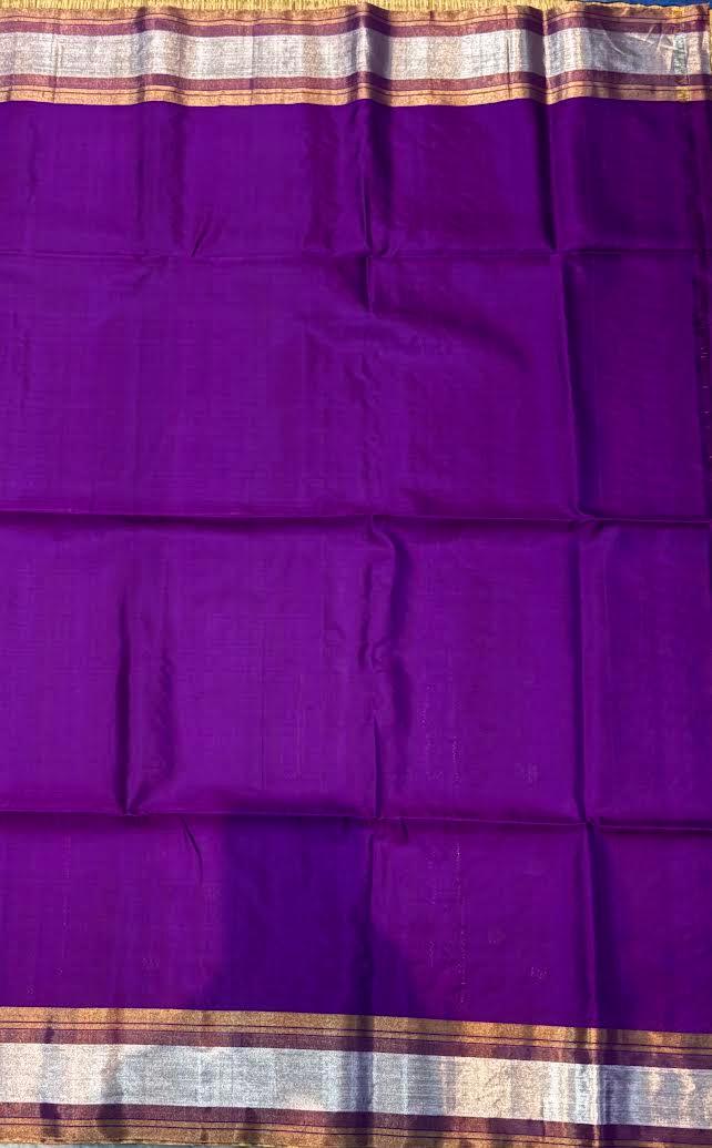 Elegant Purple Kanchi Soft Silk Saree with Zari Border - pochampallysarees.com