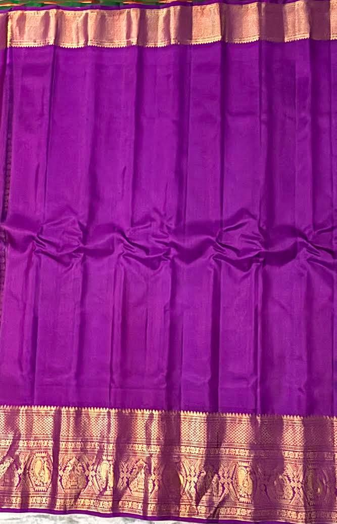 Gadwal Silk Sarees: Festive Mustard Yellow & Lavender Handloom Classics - pochampallysarees.com