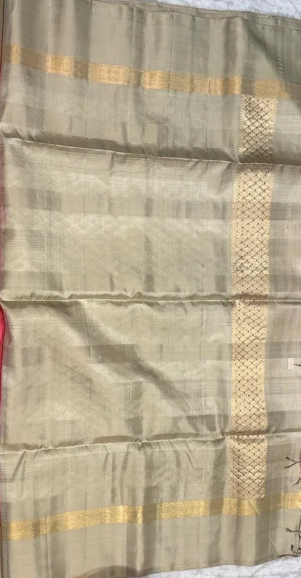 Pink Kanchi Soft Silk Saree with Woven Silver Zari Pallu