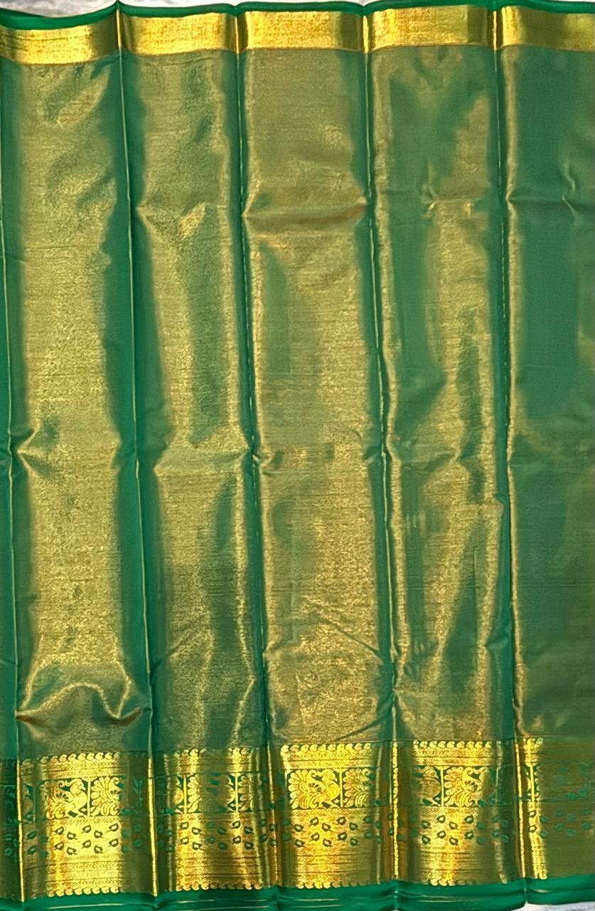 Dharmavaram Pattu Silk Saree – Red & Green - pochampallysarees.com