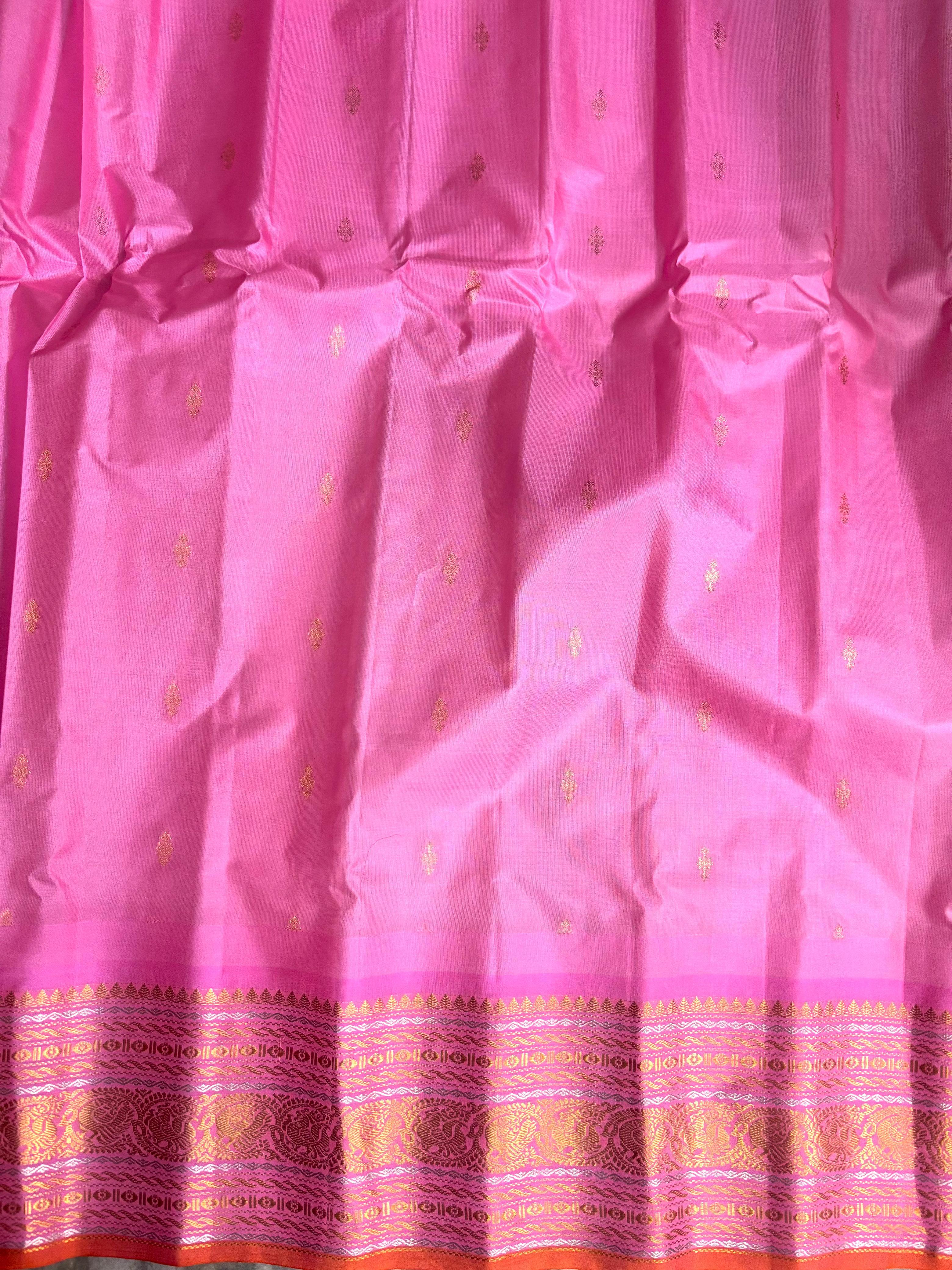 GADWAL SILK SARI LAVENDER - pochampallysarees.com