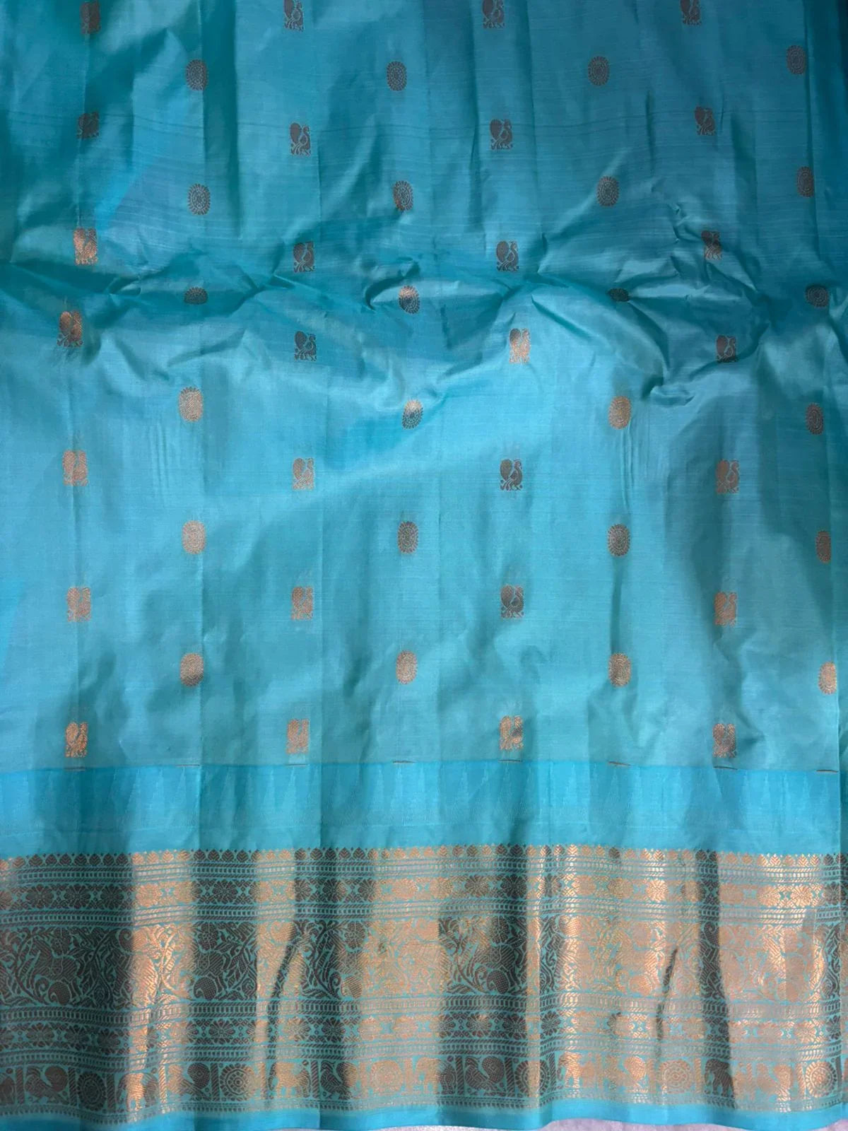 GADWAL SILK SARI NAVYBLUE - pochampallysarees.com
