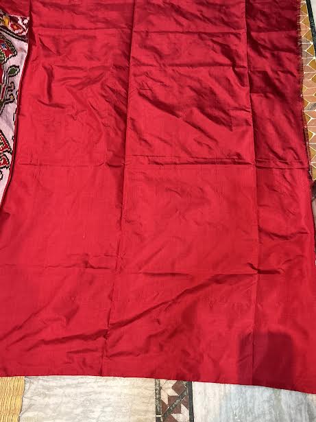 Handcrafted Ikkat Patola Silk Masterpiece Saree with Kalamkari Motif Body & Traditional Pallu