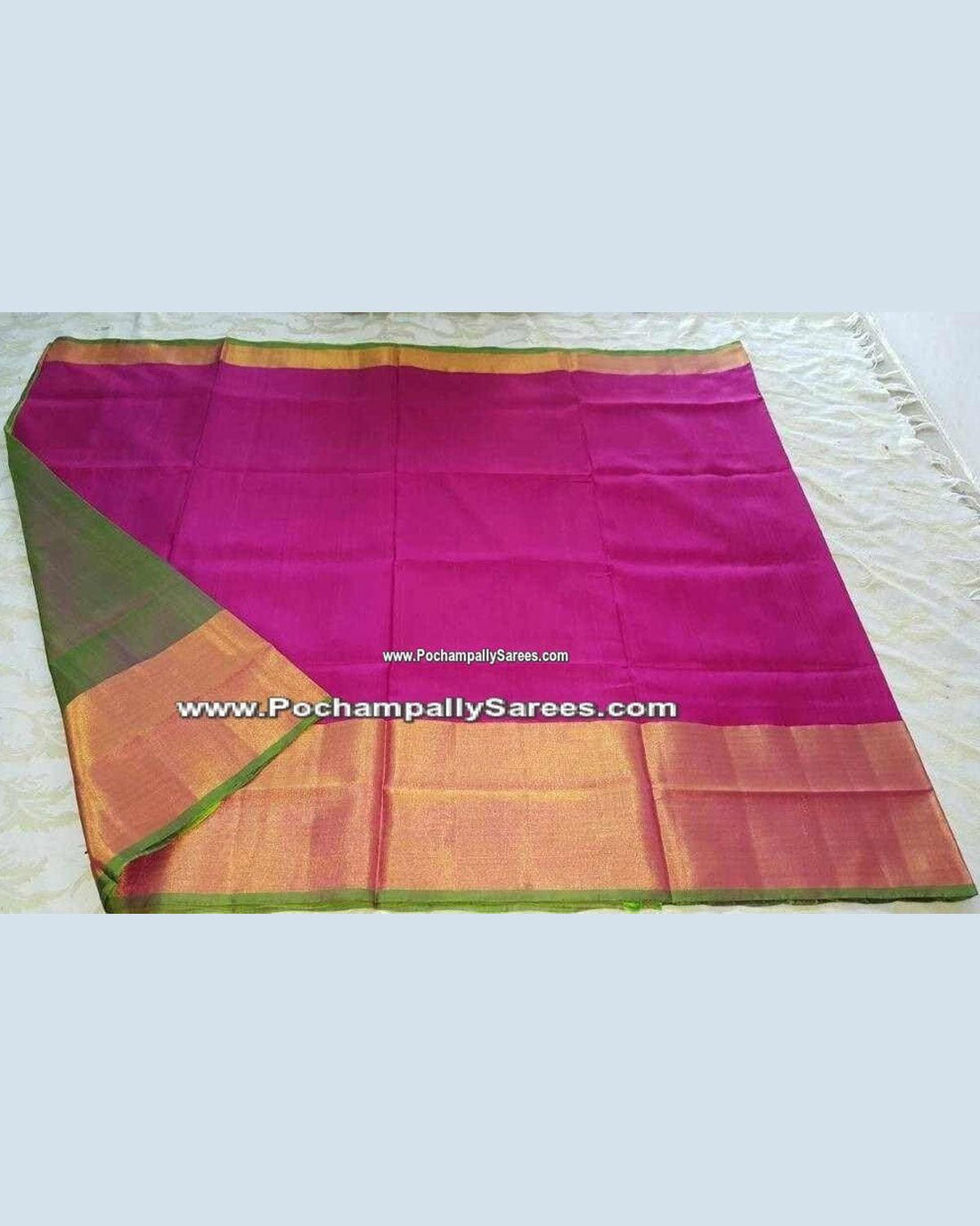 HANDLOOM UPPADA SILK PINC COLOR SAREE - pochampallysarees.com