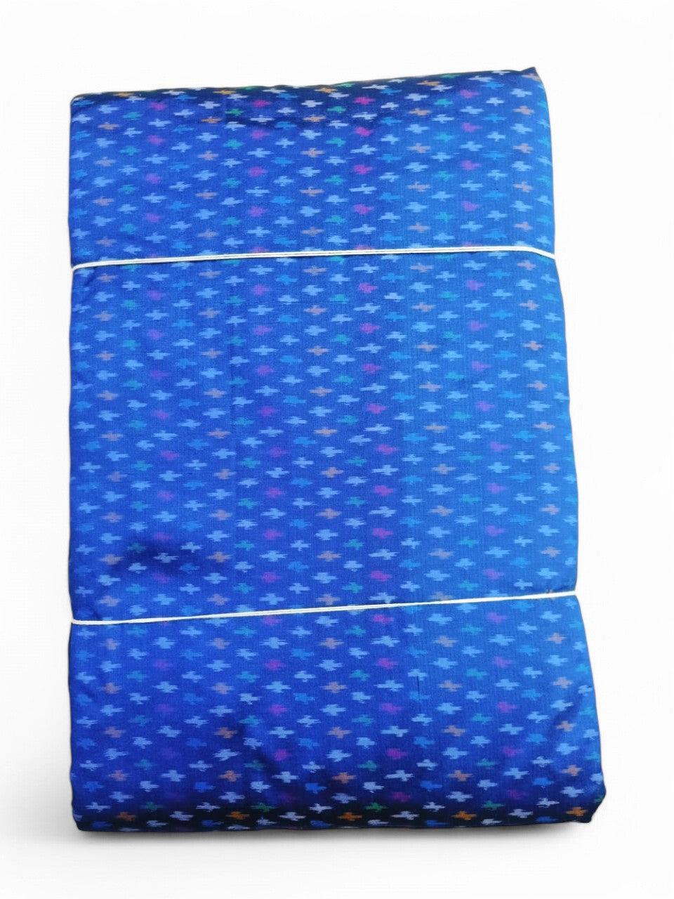 IKAT SILK FABRIC ANANDA BLUE COLOR ONLINE - pochampallysarees.com