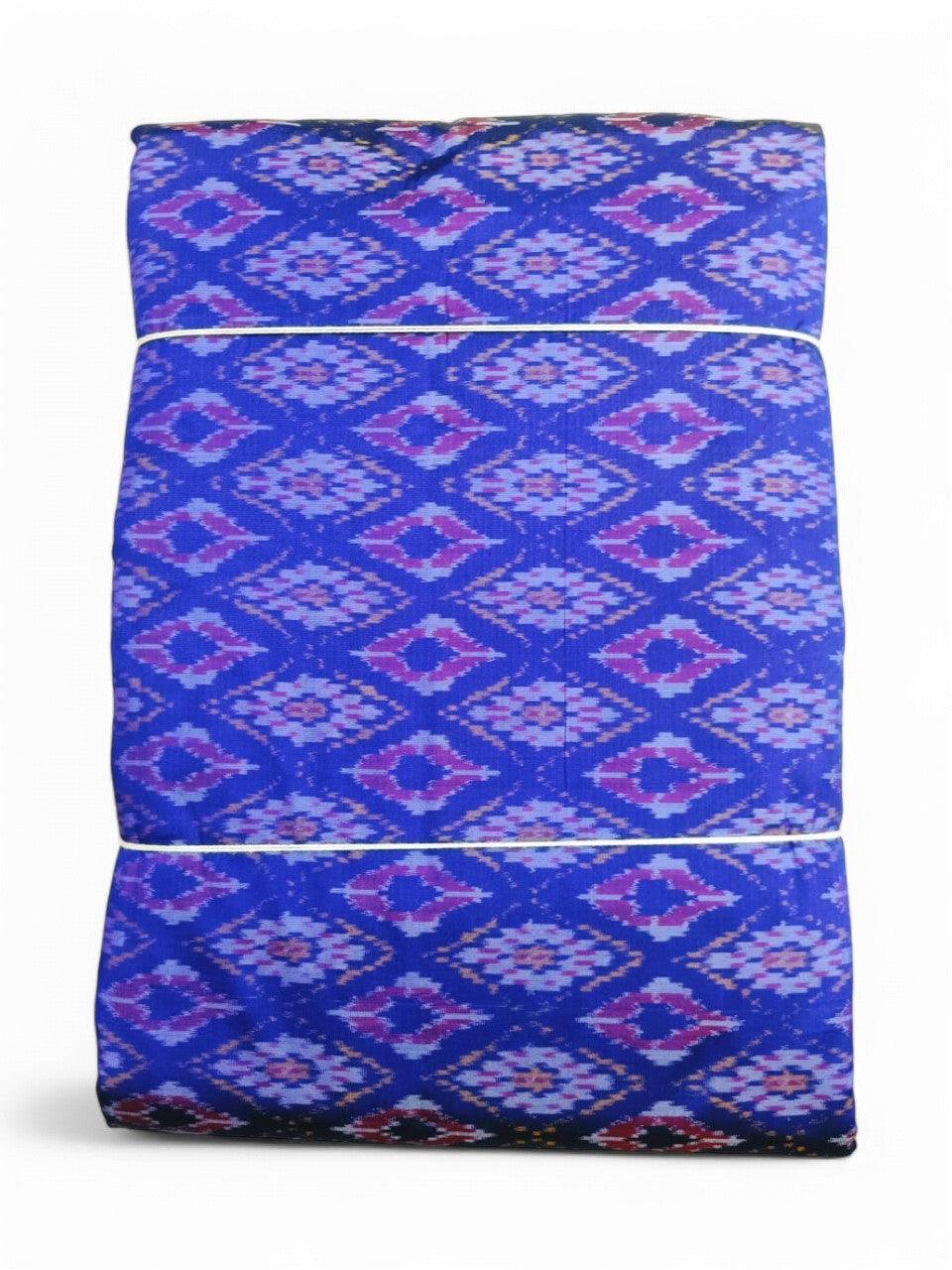 IKAT SILK FABRIC BLUE COLOR ONLINE - pochampallysarees.com