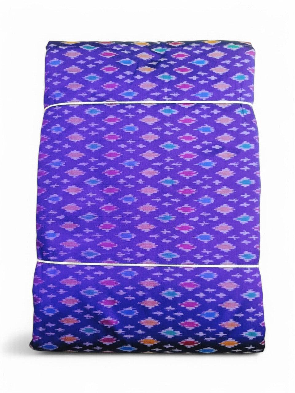 IKAT SILK FABRIC BLUE COLOR ONLINE - pochampallysarees.com