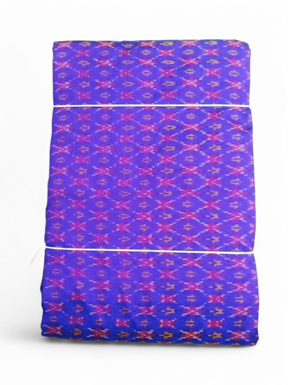 IKAT SILK FABRIC BLUE FABRIC ONLINE - pochampallysarees.com