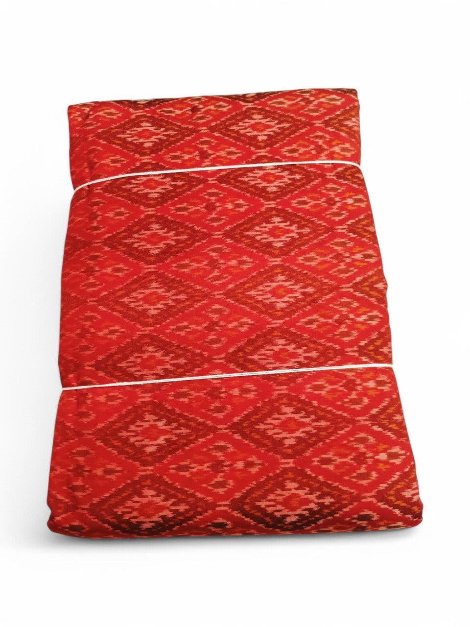 IKAT SILK FABRIC MAROON COLOR ONLINE - pochampallysarees.com