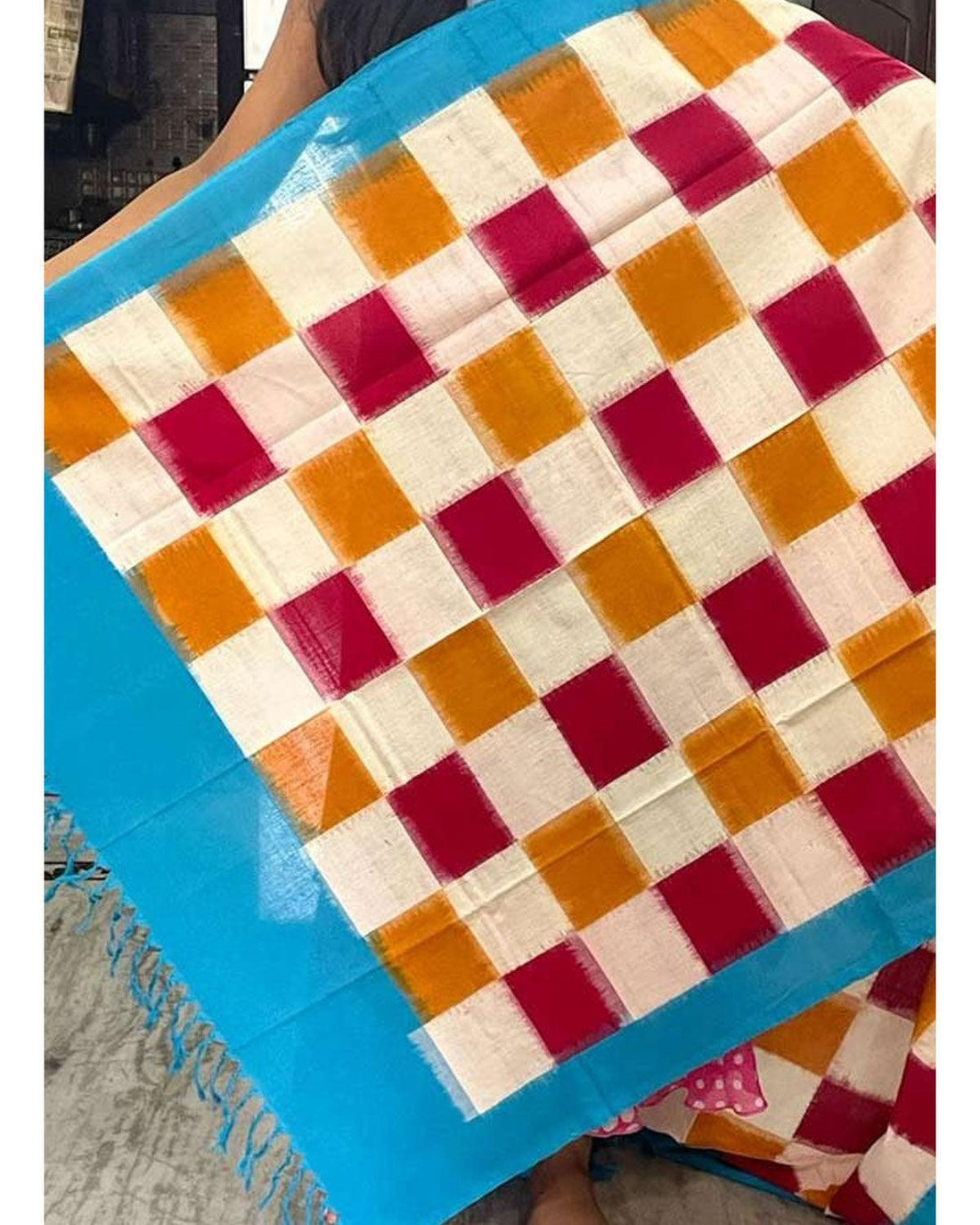 IKKAT COTTON MULTI COLOR DUPATTA-C6 - pochampallysarees.com