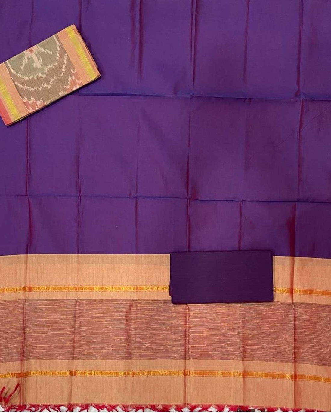 IKKAT LAVENDER COLOR DRESS MATERIAL - pochampallysarees.com