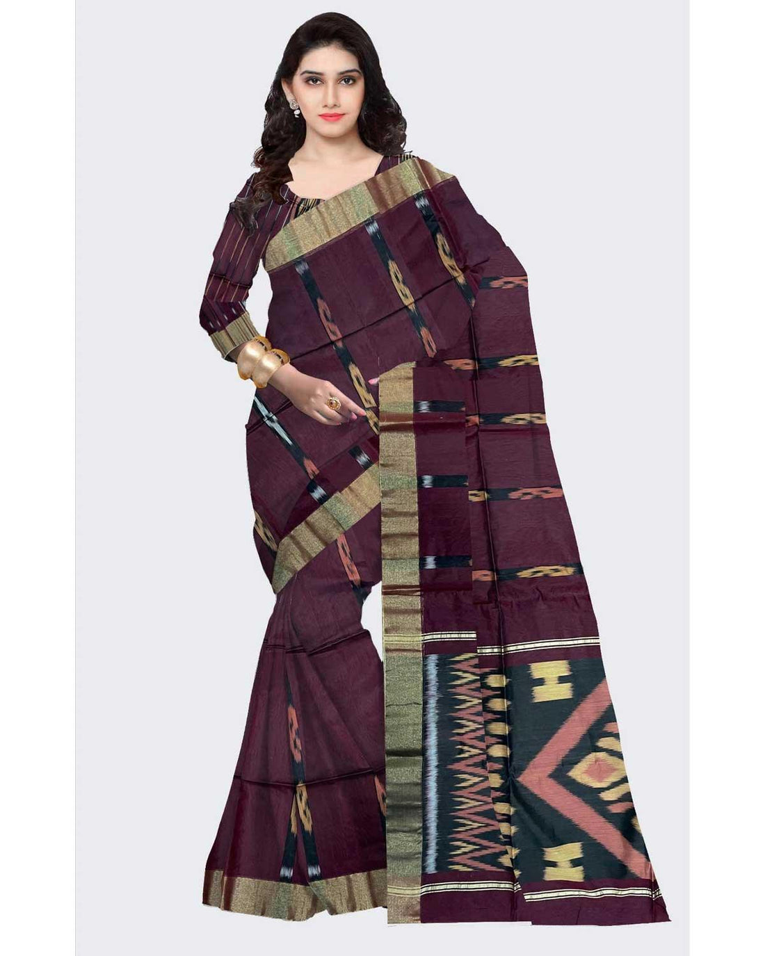 IKKAT POCHAMPALLI MULTI COLOR SAREE-19 - pochampallysarees.com