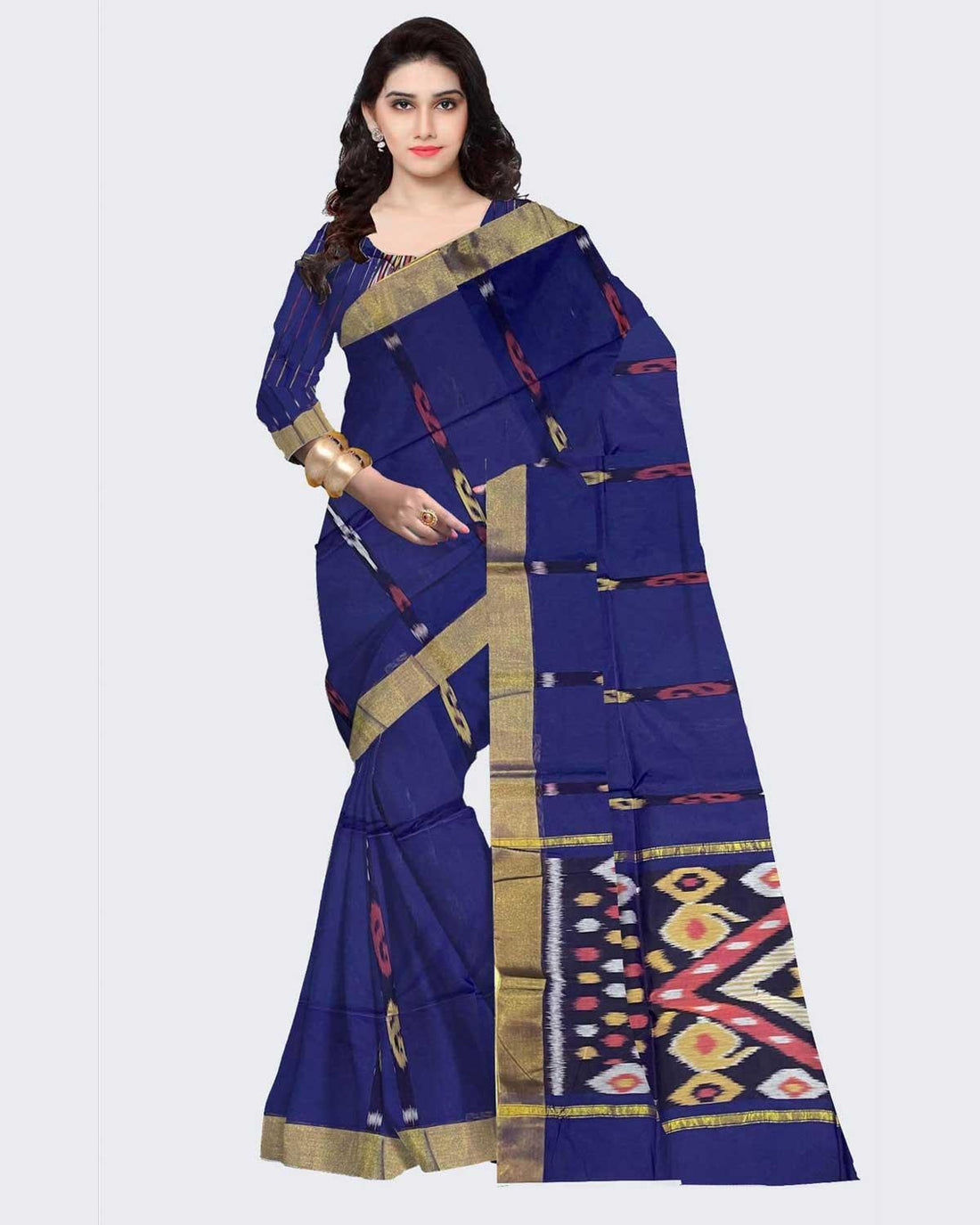 IKKAT POCHAMPALLI MULTI COLOR SAREE - pochampallysarees.com