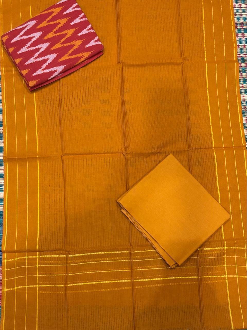 Ikkat Suite Brown - pochampallysarees.com