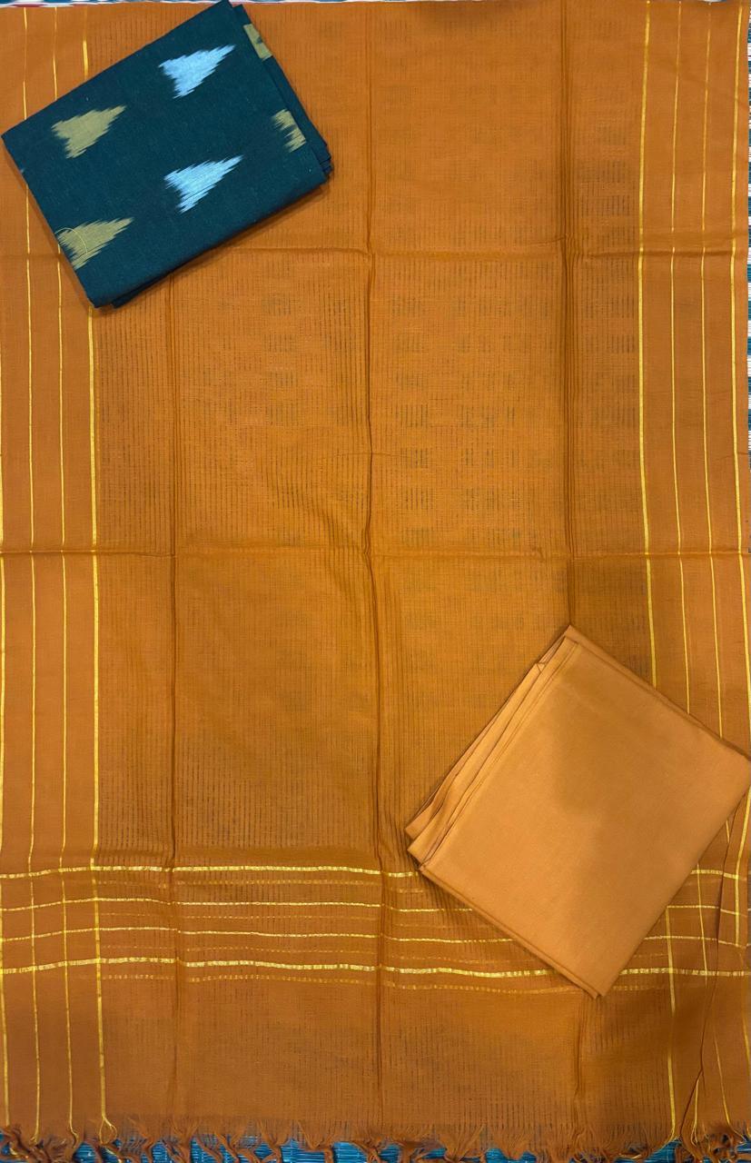Ikkat Suite Brown - pochampallysarees.com