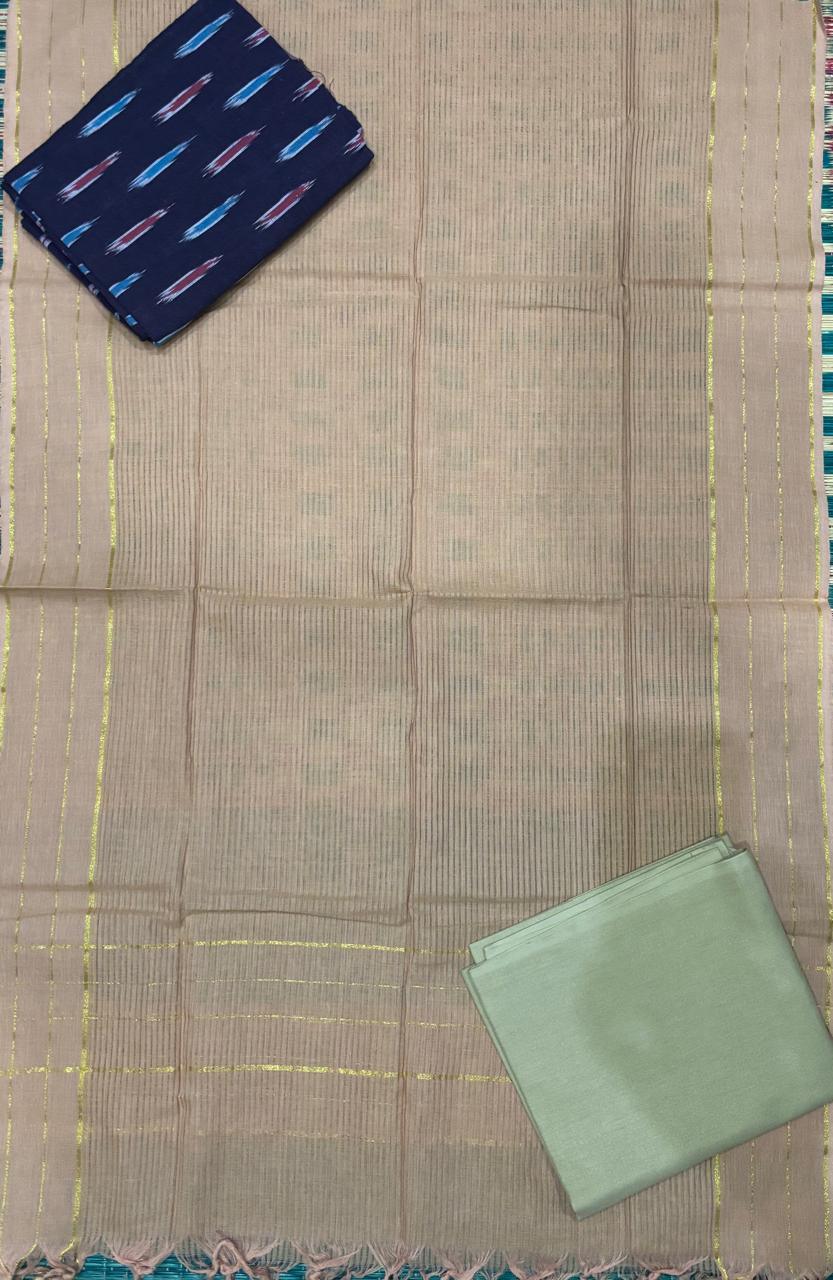 Ikkat Suite Cream - pochampallysarees.com