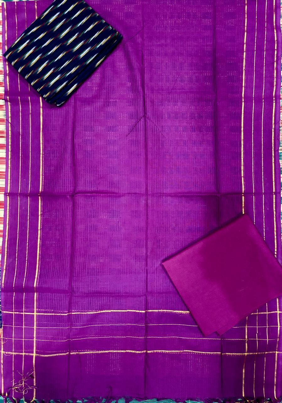 Ikkat Suite Red Mejenta Pink - pochampallysarees.com