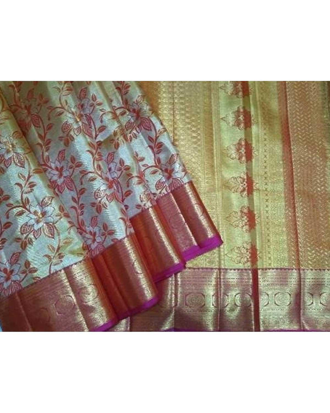 LATEST DHRMAVARAM PATTU RED COLOR SAREE - pochampallysarees.com
