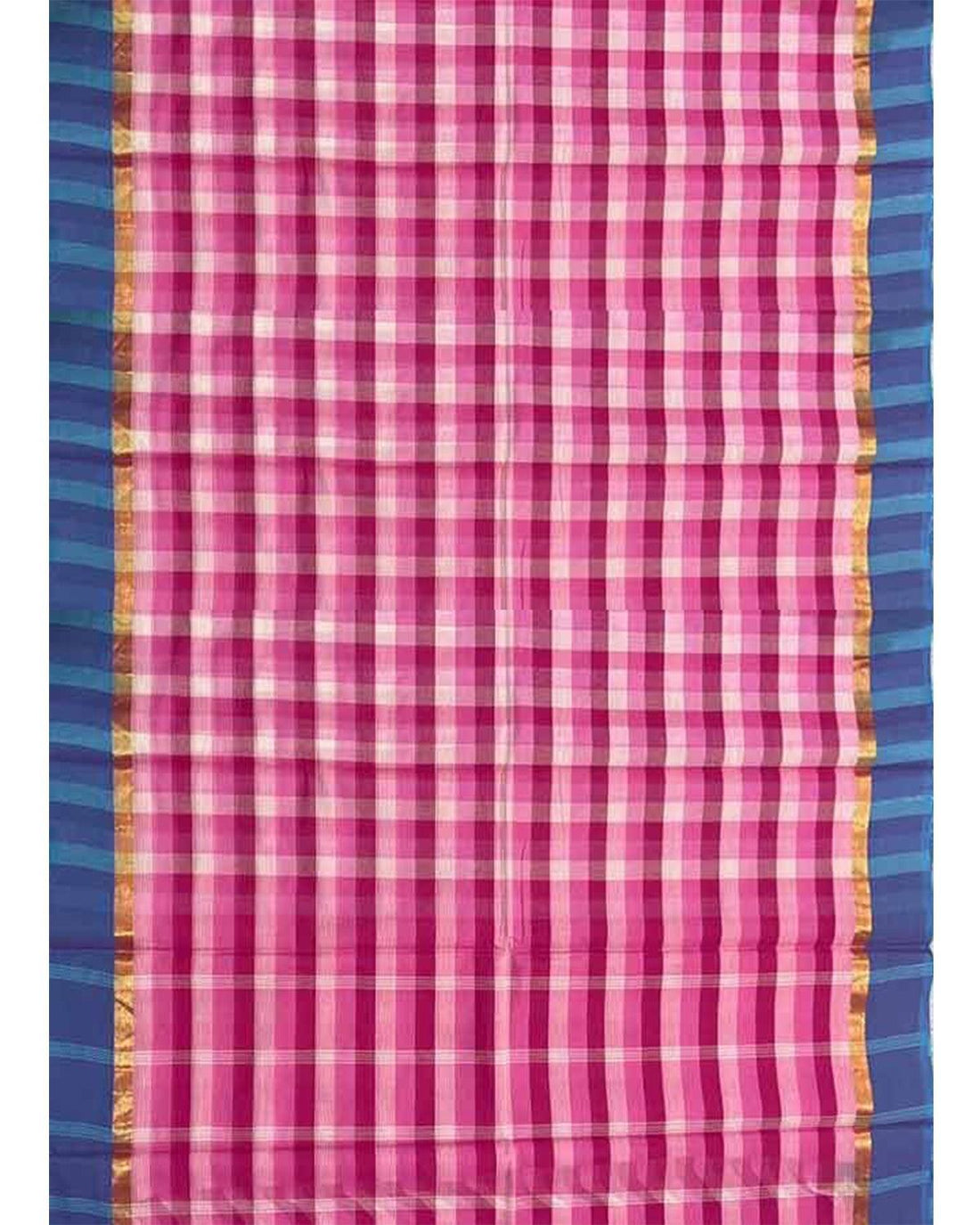 MANGALAGIRI COTTON SAREE PINK WITH WHITE COLOR - pochampallysarees.com