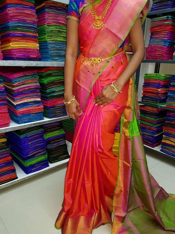 Mixed Pink Uppada Butta Pure Silk Saree - pochampallysarees.com