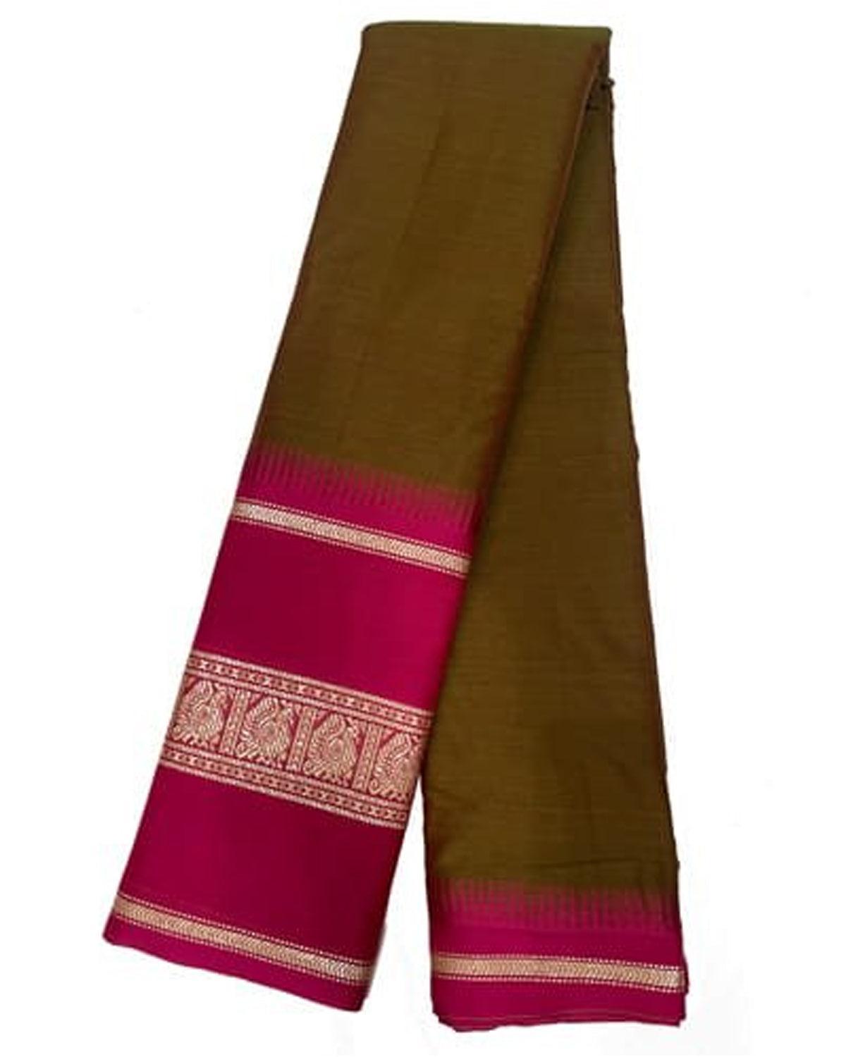 NARAYANPET SAREE BROWN COLOR - pochampallysarees.com