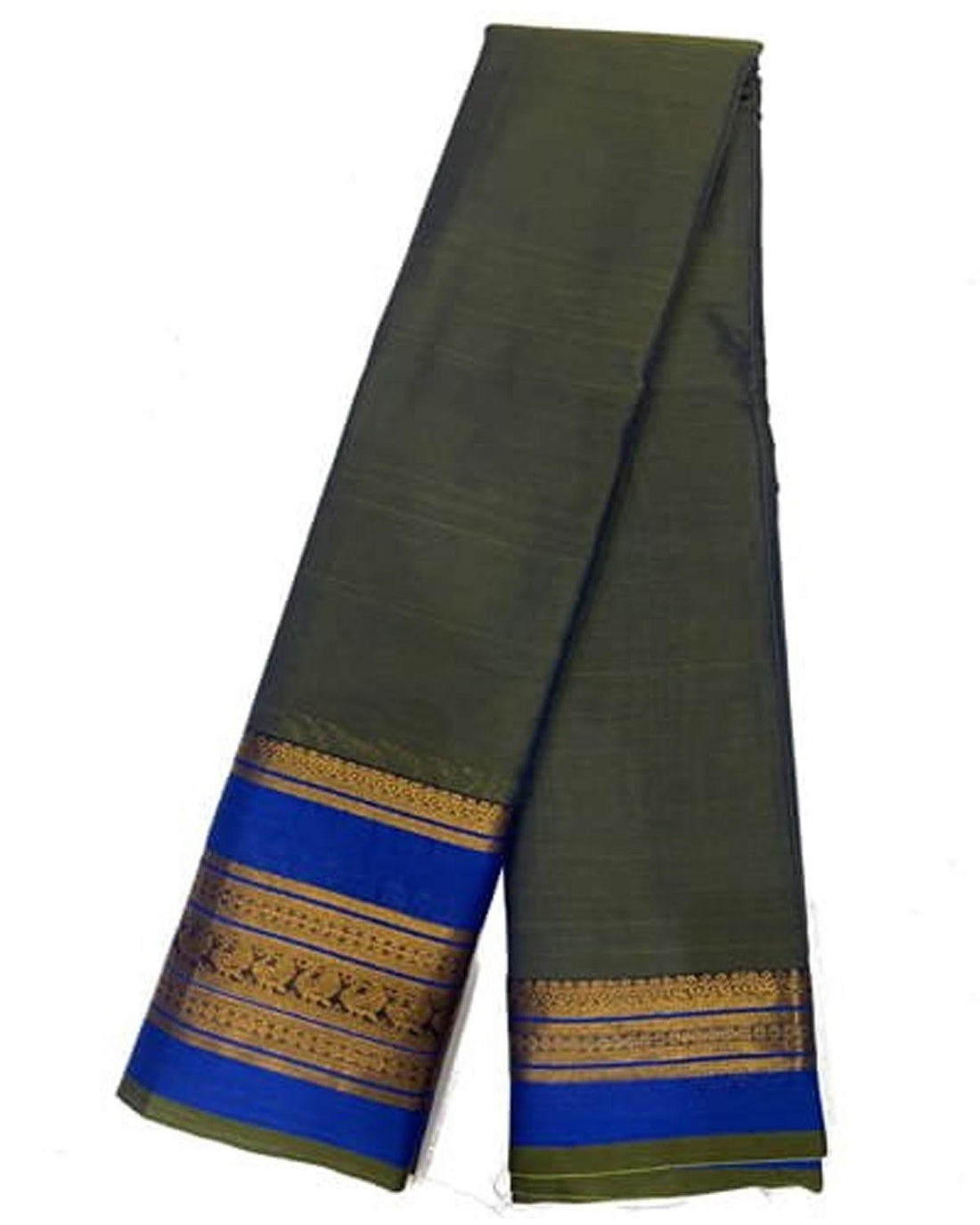 NARAYANPET SAREE OliveGREEN with Pink COLOR ONLINE - pochampallysarees.com