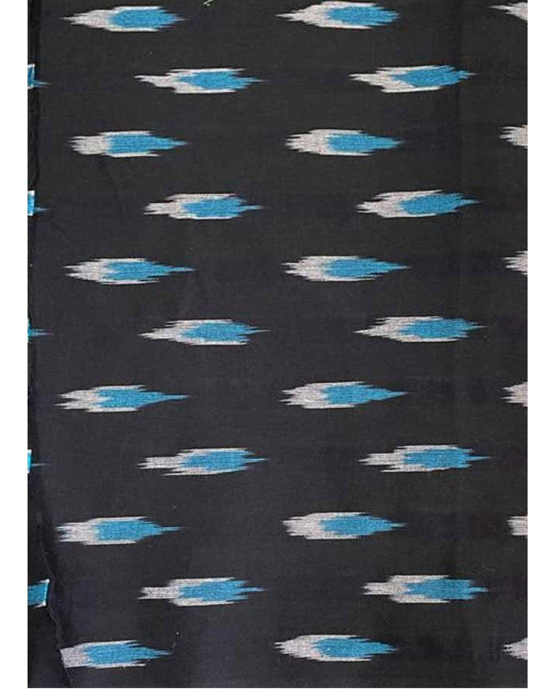 POCHAMPALLY IKAT COTTON BLACK COLOR FABRIC - pochampallysarees.com