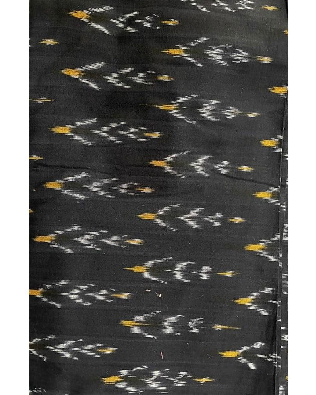 POCHAMPALLY IKAT COTTON BLACK COLOR FABRIC - pochampallysarees.com