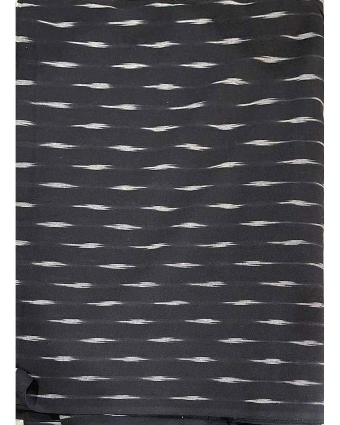 POCHAMPALLY IKAT COTTON BLACK COLOR FABRIC - pochampallysarees.com