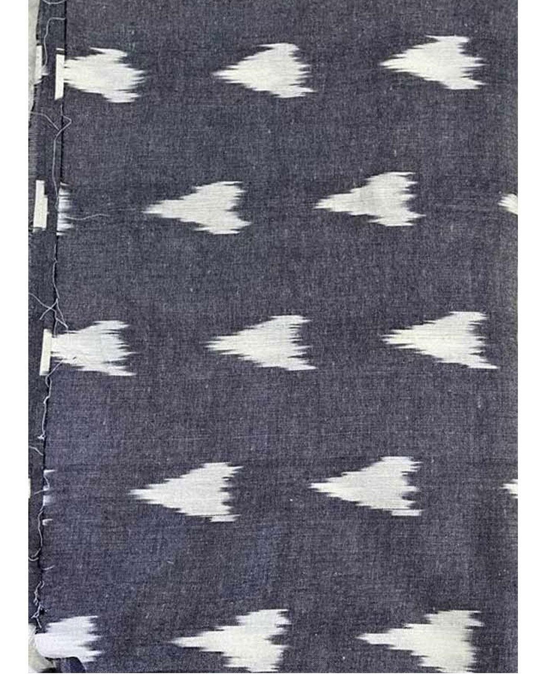 POCHAMPALLY IKAT COTTON GRAY COLOR FABRIC - pochampallysarees.com