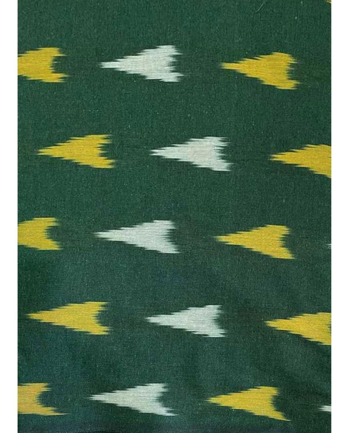 POCHAMPALLY IKAT COTTON GREEN COLOR FABRIC - pochampallysarees.com