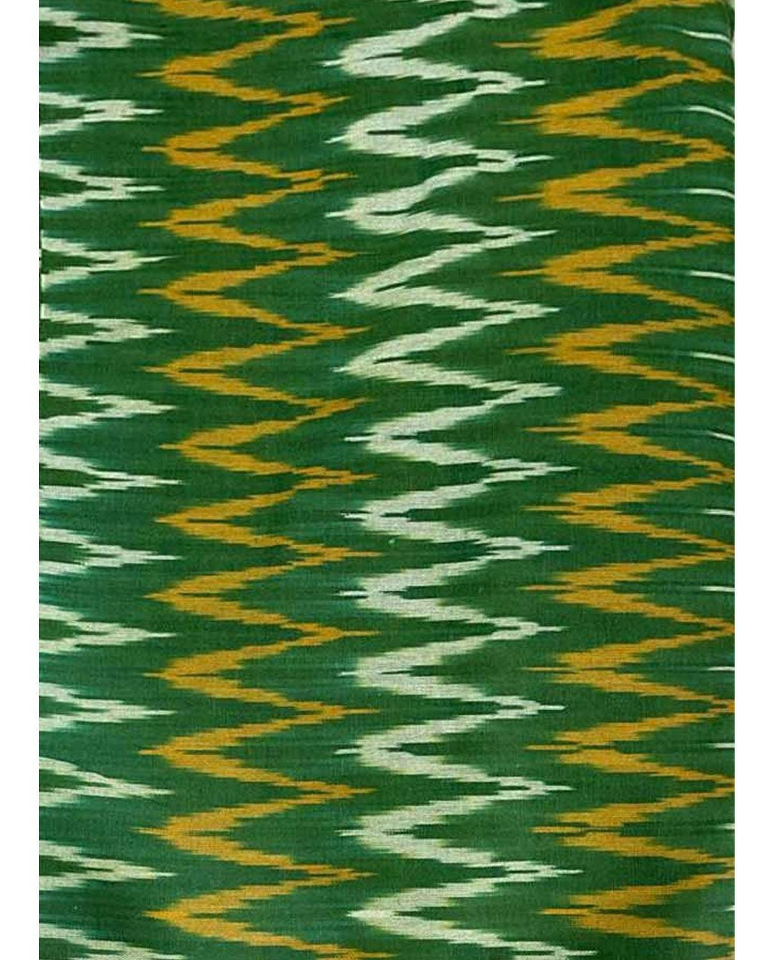 POCHAMPALLY IKAT COTTON GREEN COLOR FABRIC - pochampallysarees.com