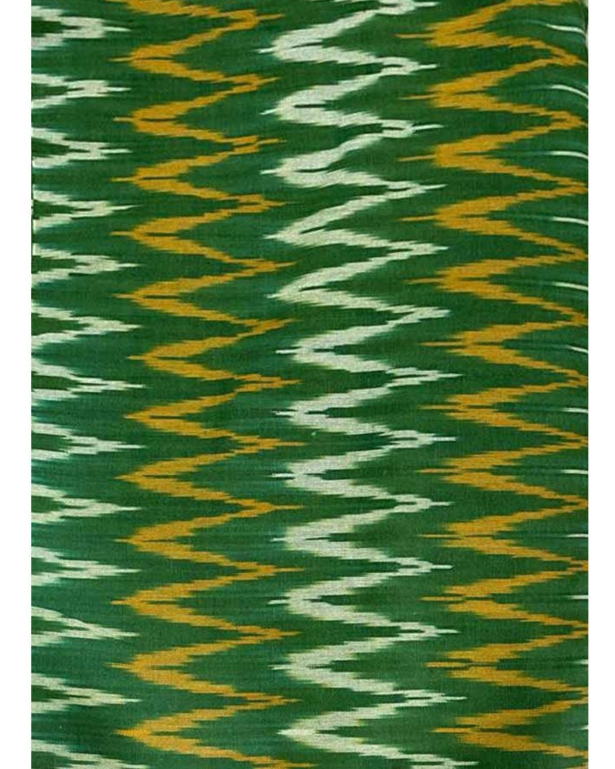 POCHAMPALLY IKAT COTTON GREEN COLOR FABRIC pochampallysarees