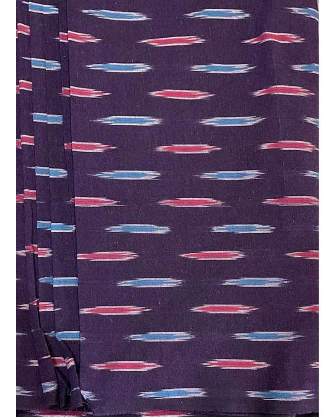 POCHAMPALLY IKAT COTTON LAVENDER COOLOR FABRIC - pochampallysarees.com