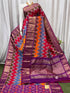 Pochampally Ikkat Kanchi Border Multi Color Purple Sari - pochampallysarees.com