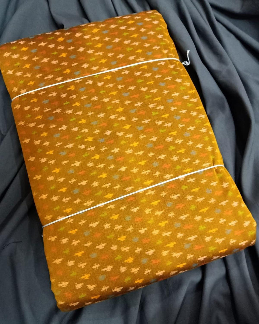 POCHAMPALLY IKKAT SICO YELLOW COLOR FABRIC - pochampallysarees.com