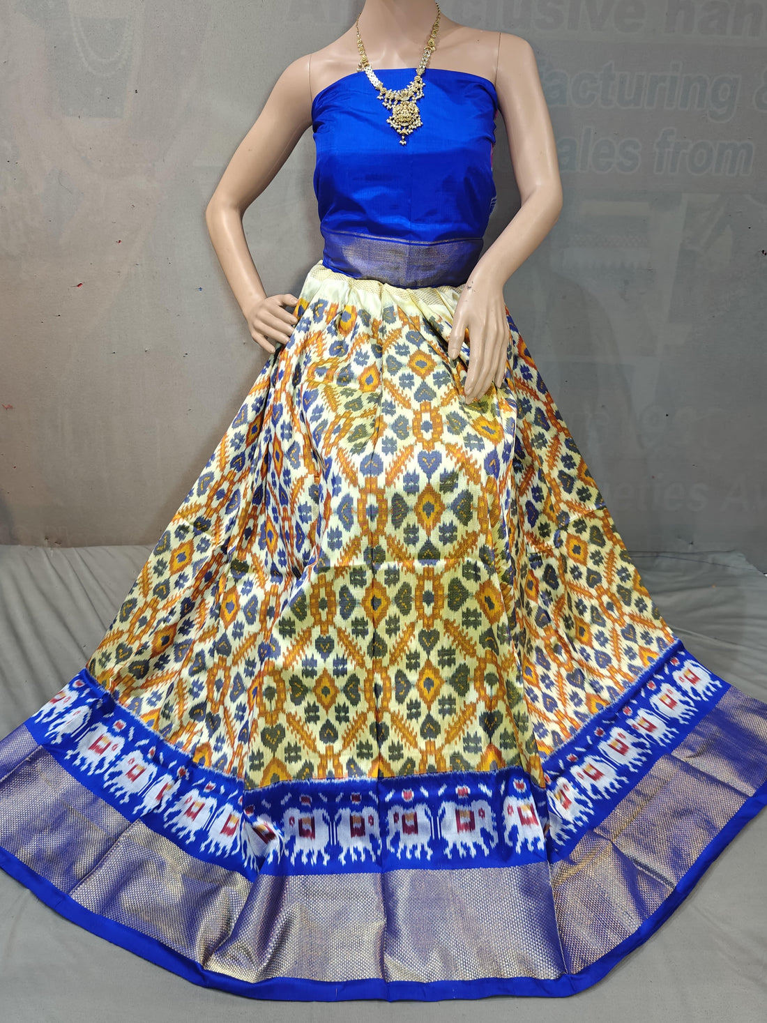 Pochampally Ikkat Silk Lehenga - pochampallysarees.com