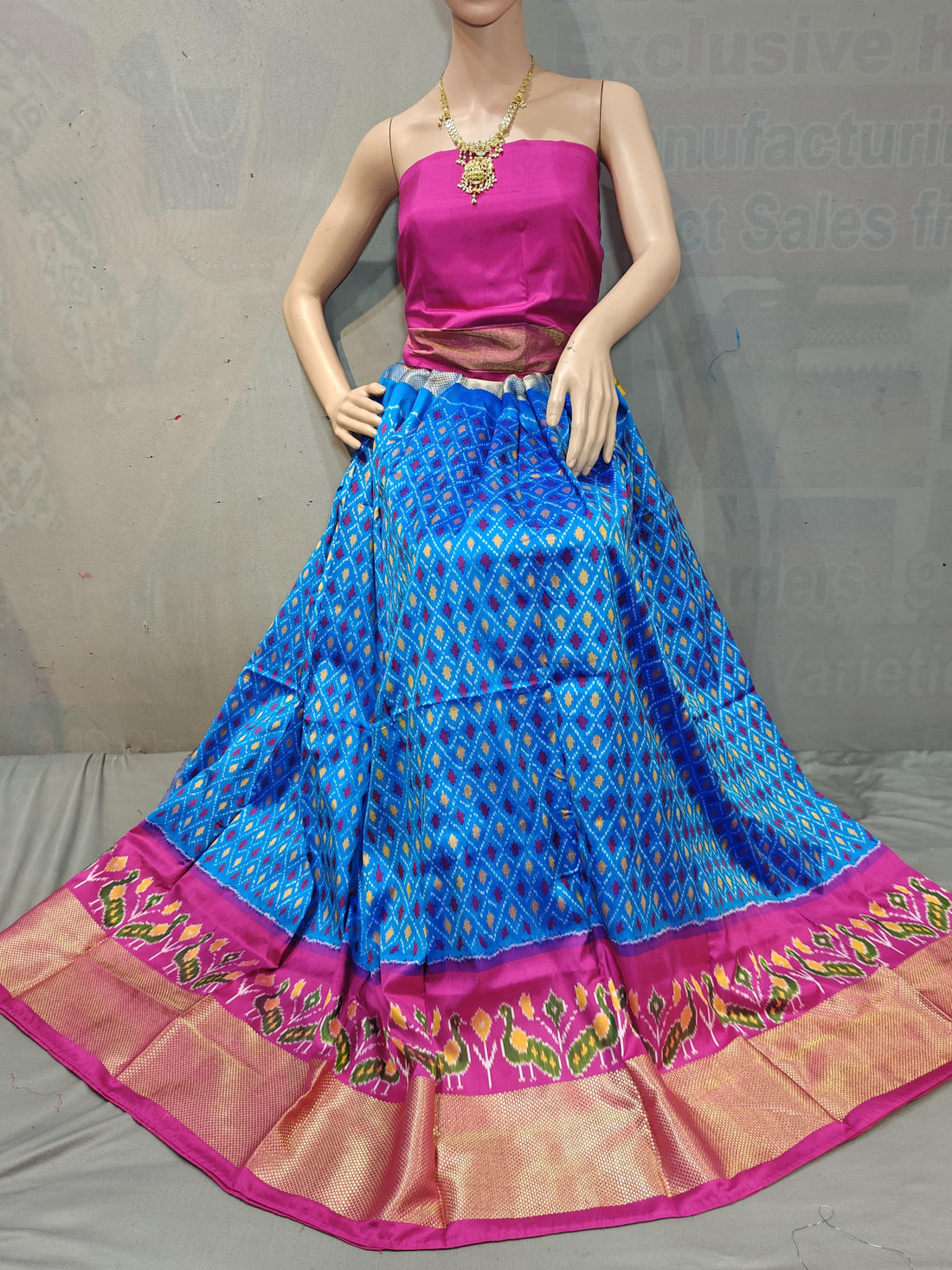 Pochampally Ikkat Silk Lehenga - pochampallysarees.com
