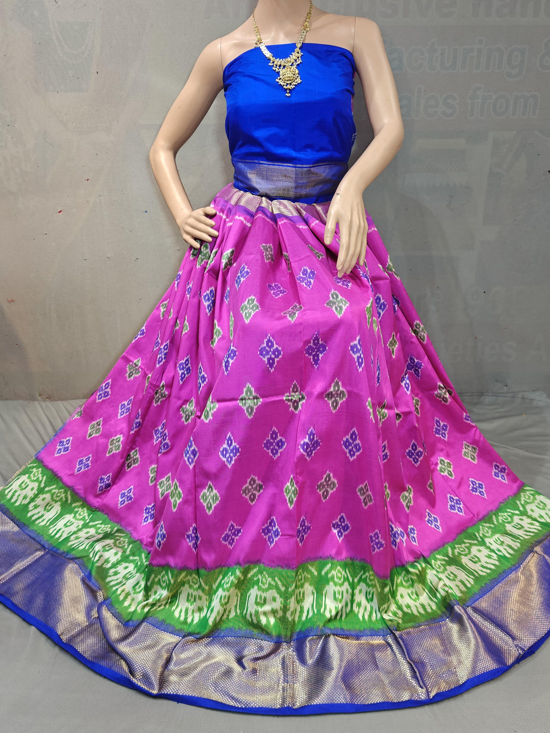 Pochampally Ikkat Silk Lehenga - pochampallysarees.com
