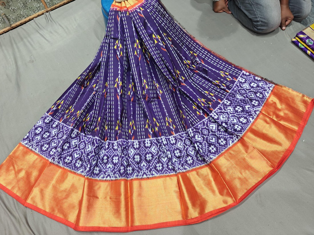 Pochampally Ikkat Silk Lehenga - pochampallysarees.com