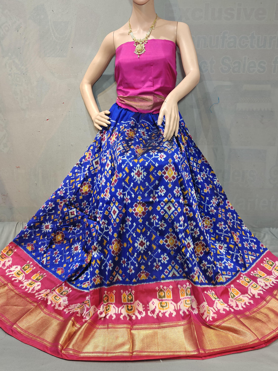Pochampally Ikkat Silk Lehenga - pochampallysarees.com