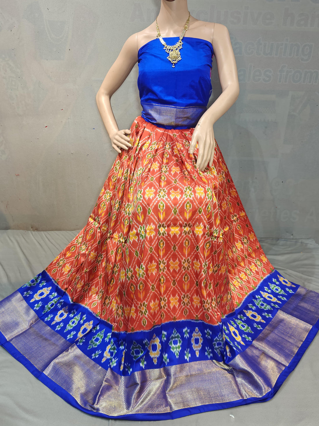 Pochampally Ikkat Silk Lehenga - pochampallysarees.com